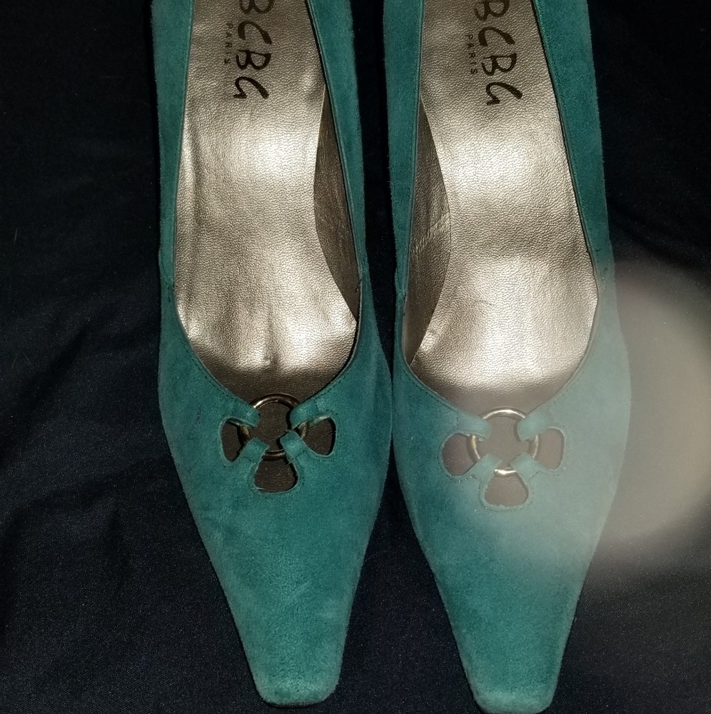 Teal suede heels